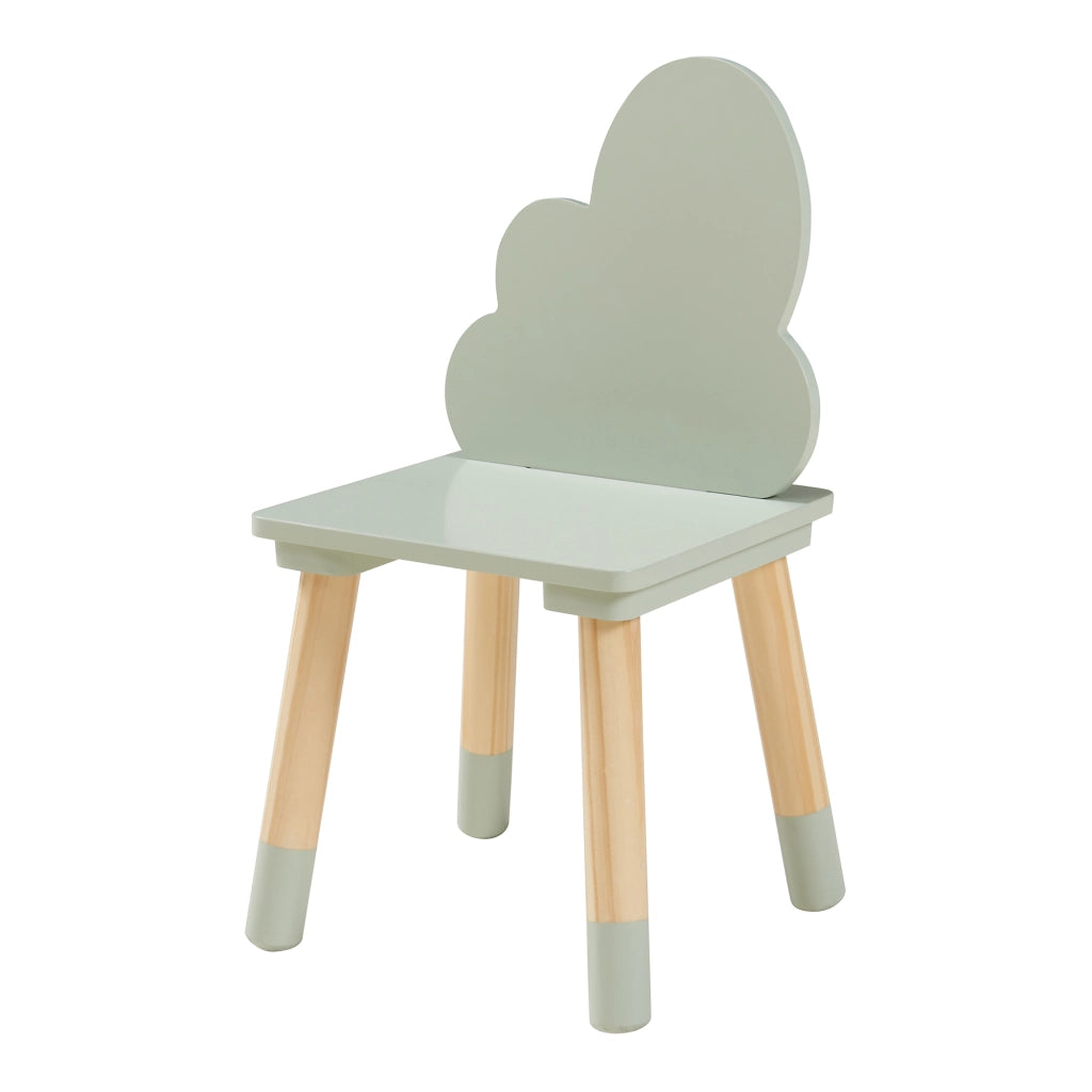 Set di 3 Mobili per Cameretta Hovle Tavolino e 2 Sedie - Verde Menta / Naturale [en.casa]