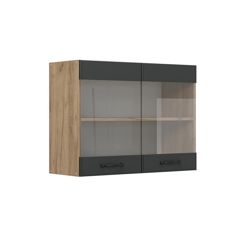 Vicco Mobile da cucina in vetro Antracite casa di campagna 80 cm