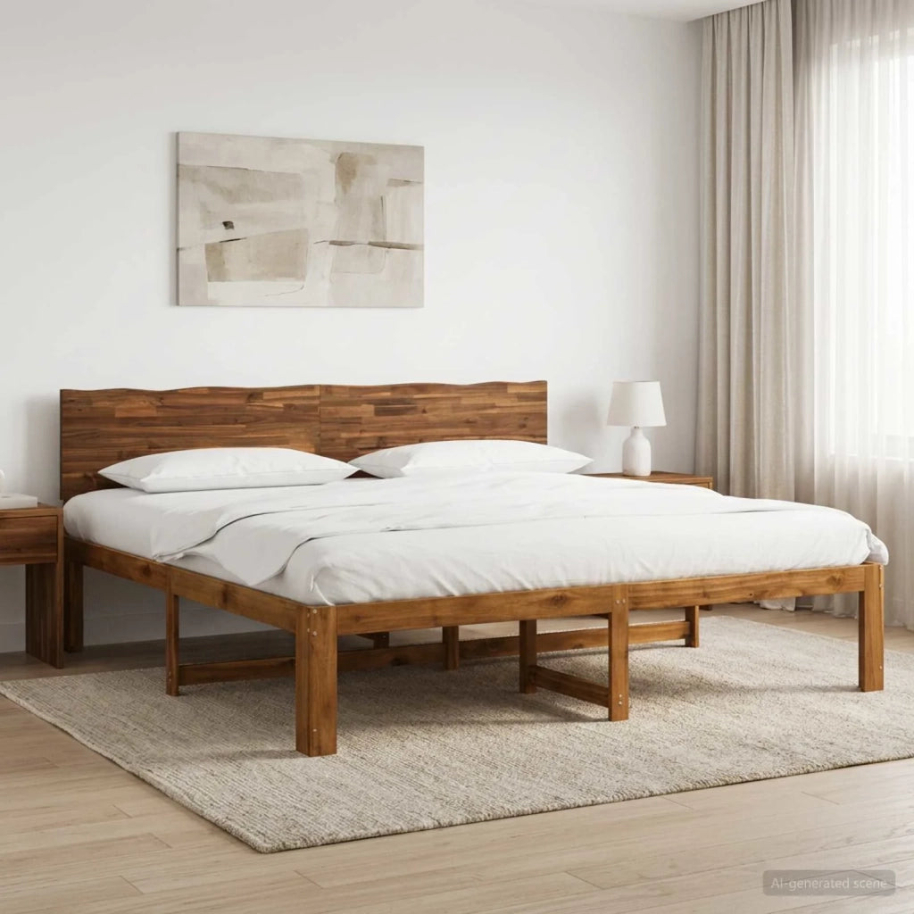 Letto matrimoniale con testiera ROSTOCK Naturale 193 x 203 cm 3405507
