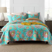 Sprei in cotone - Omkeerabile - Set da 3 - Verde/bianco - 100% cotone - Kingsize