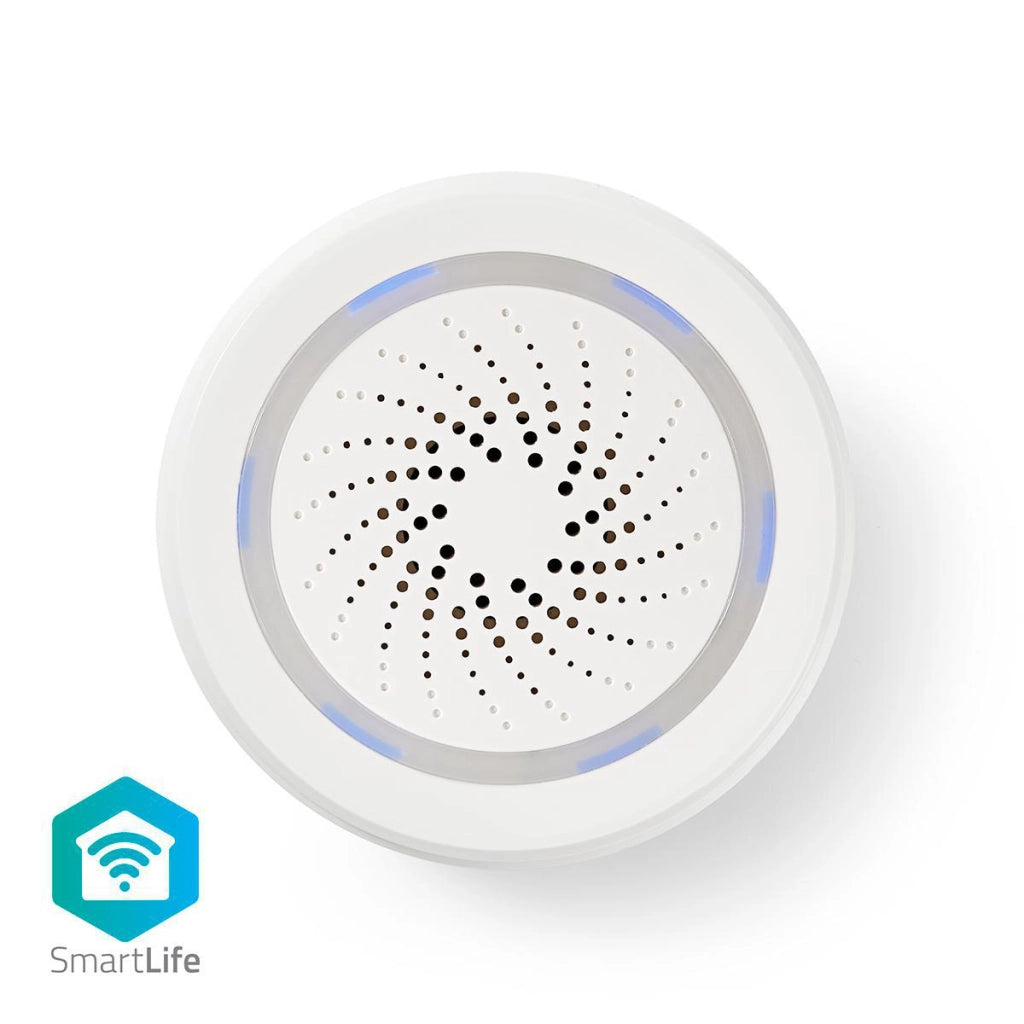 SmartLife Wi-Fi LED Sirena Alimentazione 8 Toni 85dB Bianco Nedis