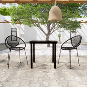 Set Mobili da Pranzo per Giardino 3 pz Nero 3099125