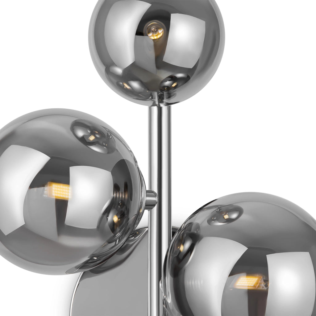 Maytoni applique contemporanea Dallas 3 luci G9 cromo metallo diffusori vetro soffiato fumè