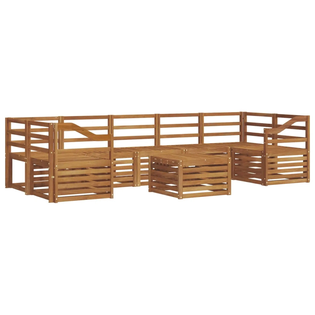 Set divani 8 pcs Naturale Legno di Acacia Massello