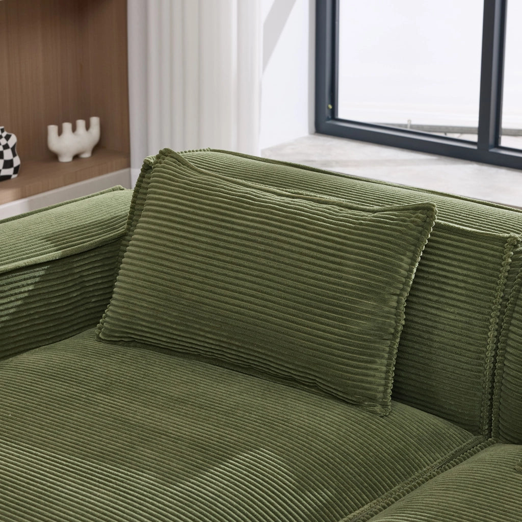 Divano 235.0x129.0x70.0 cm compatto in poliestere verde