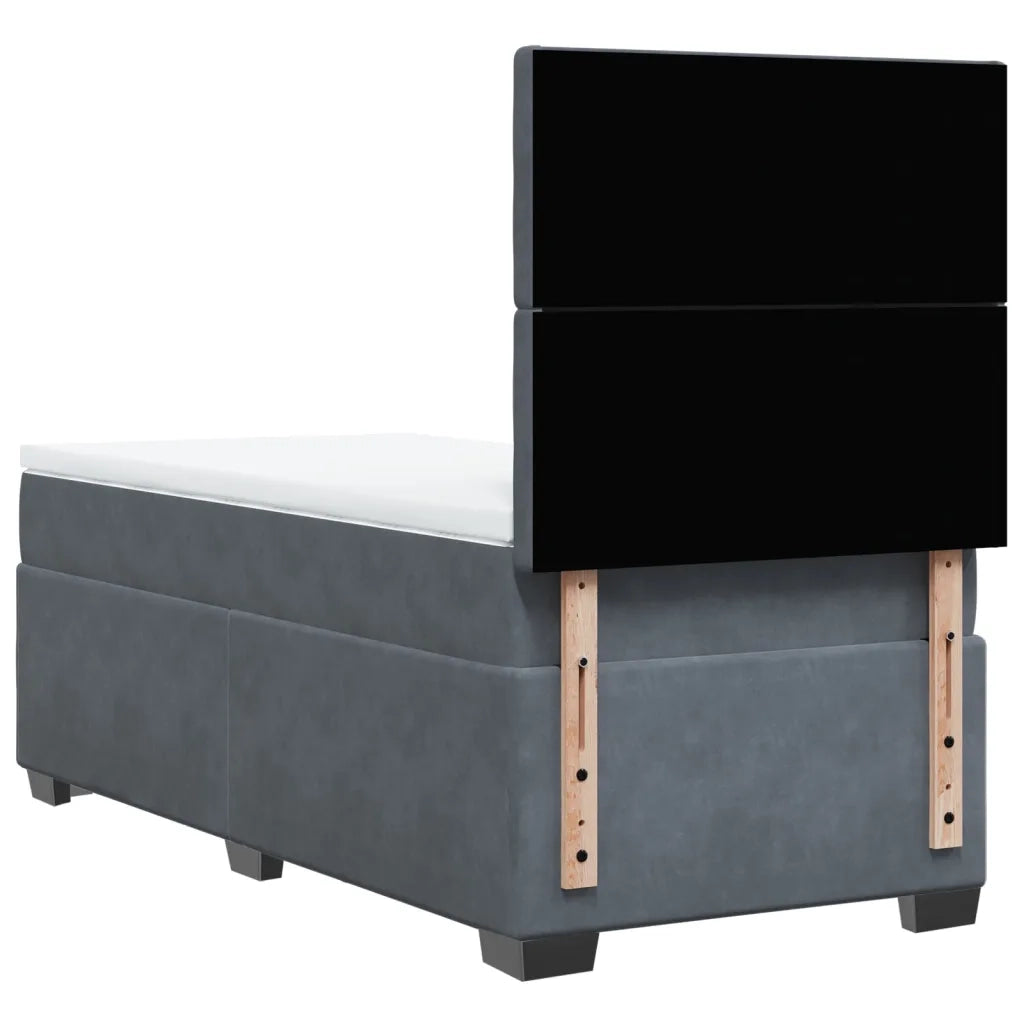 vidaXL Giroletto a Molle con Materasso Grigio Scuro 100x200 cm Velluto