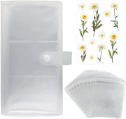 Organizzatore di gioielli trasparente, 84 sloti con 50 contenitori chiusi e etichette adesive a forma di fiore, libreria di archiviazione per gioielli, adatta per bracciali, anelli, orecchini, ecc.
