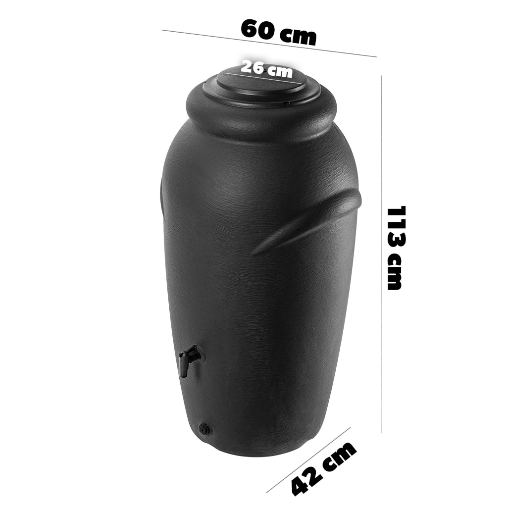 Serbatoio per acqua piovana KADAX 210L + Kit di collegamento al rubinetto e supporto