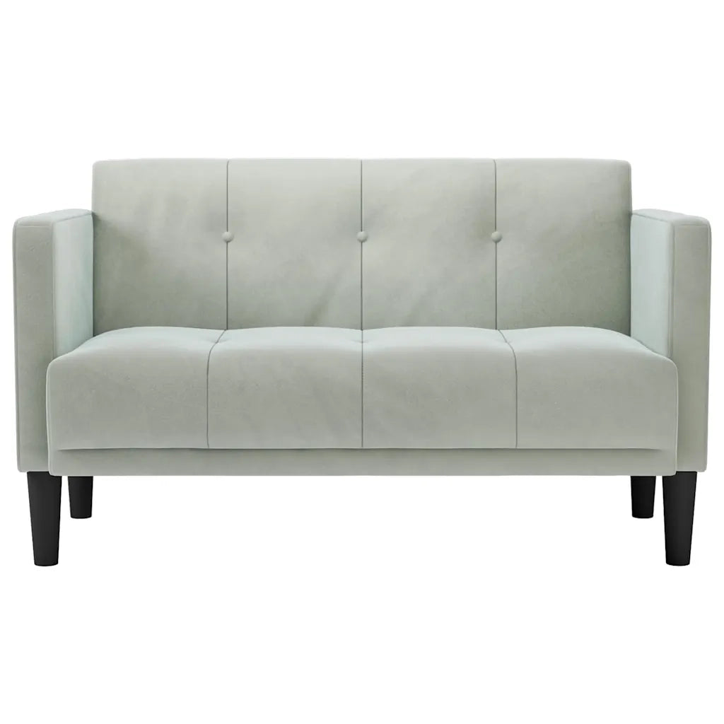 Divano | Divano da soggiorno | Sofa Divanetto Grigio Chiaro 111 cm in Velluto