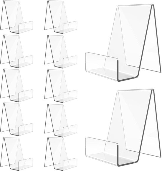 Supporto per Libri in Acrilico Transparente - 12 Pezzi - Supporto per Libri - Arte Manuale - Stabilità - Sostenibilità