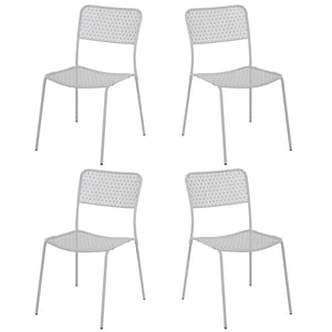 Set 4 Sedie da Giardino 44x45/60x81,5h cm in Metallo Aura Grigio