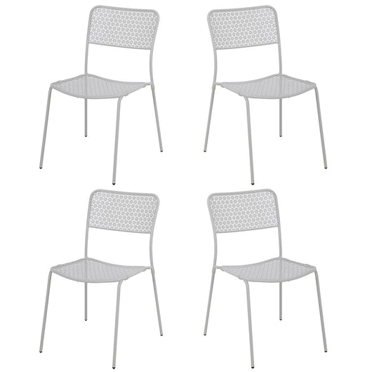 Set 4 Sedie da Giardino 44x45/60x81,5h cm in Metallo Aura Grigio