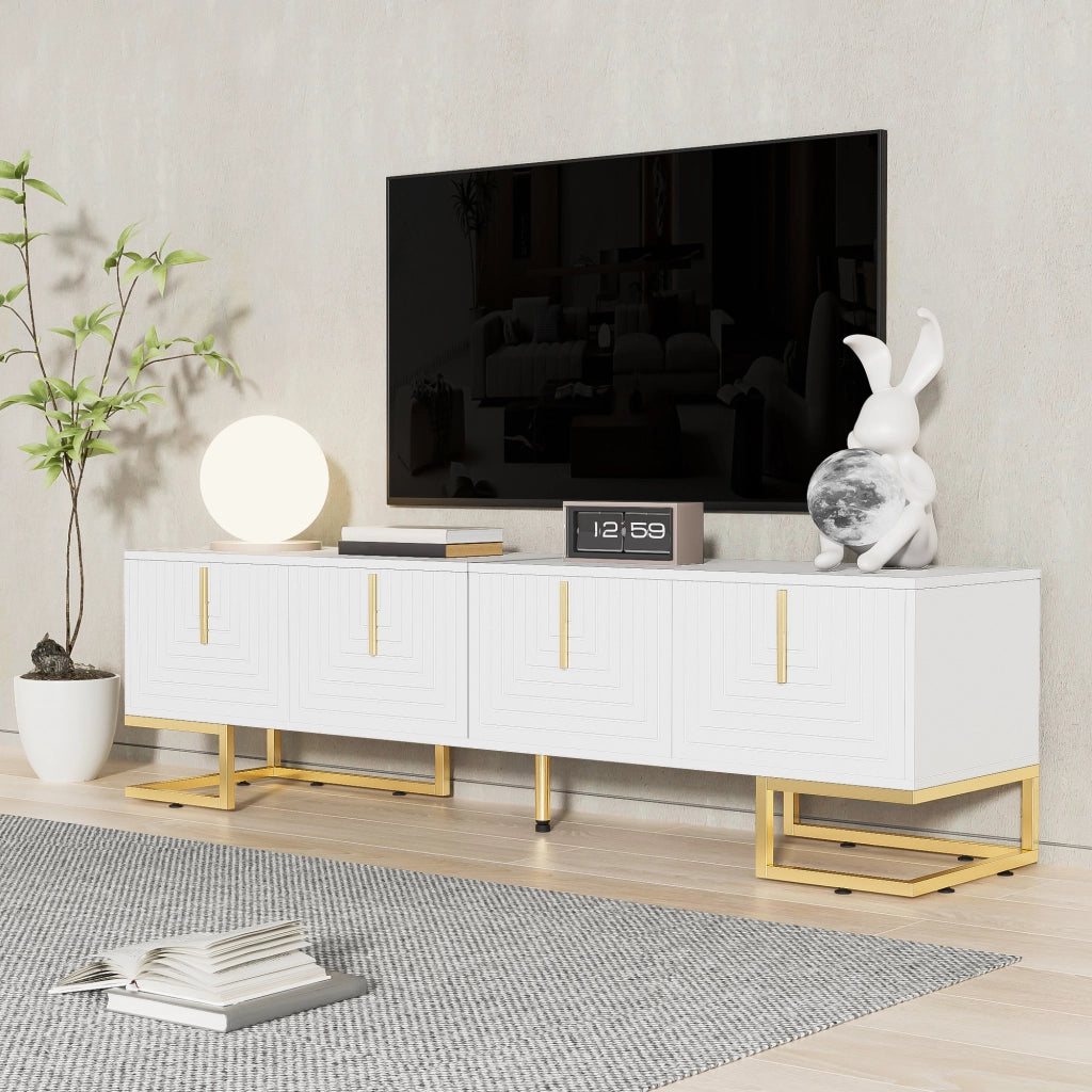 TV-Schrank bianco in truciolare lungo 170 cm