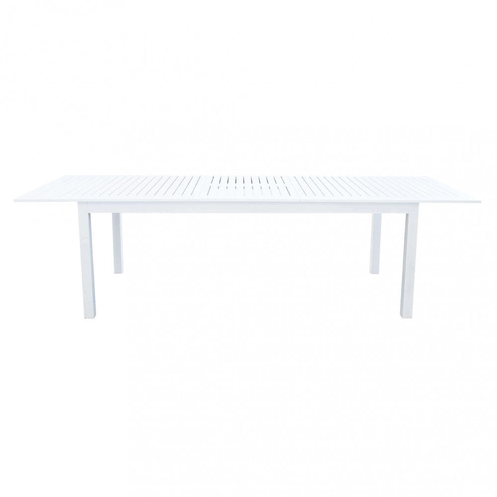 Tavolo Cuba Allungabile 220/280x100x75 h cm in Alluminio Bianco