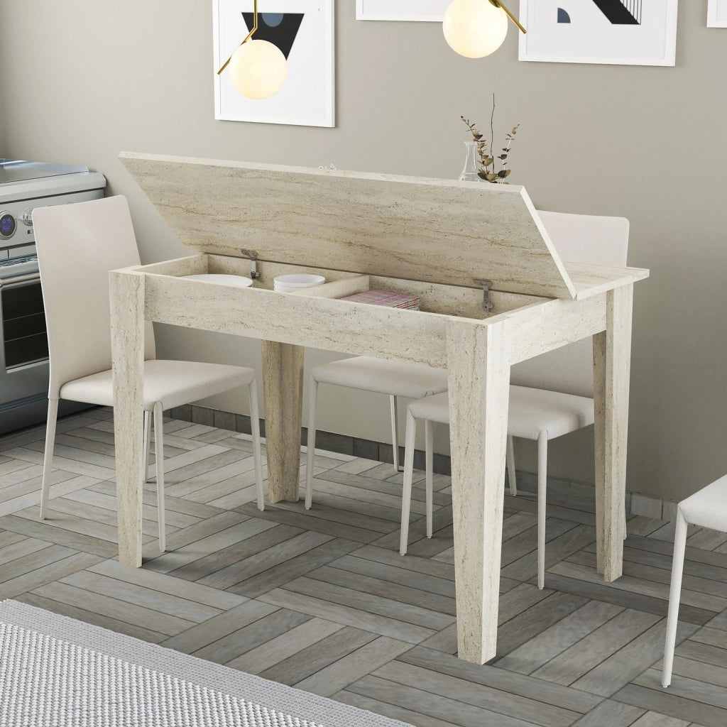 Zane, Tavolo Fisso 6 Posti, 110x72x75h cm Beige Marmo