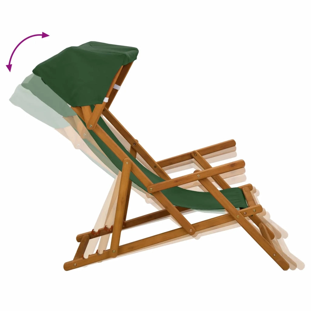 Lettino 3 Posizione Legno di Eucalipto Massello Verde 42024886