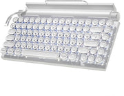 Tastiera Bluetooth Dual-Modalità con Schermi a Led Blauvi (Bianco)