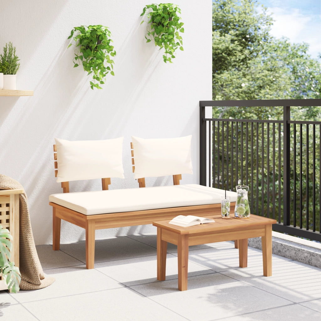 Set Panchina da Giardino in Legno Massello di Teak