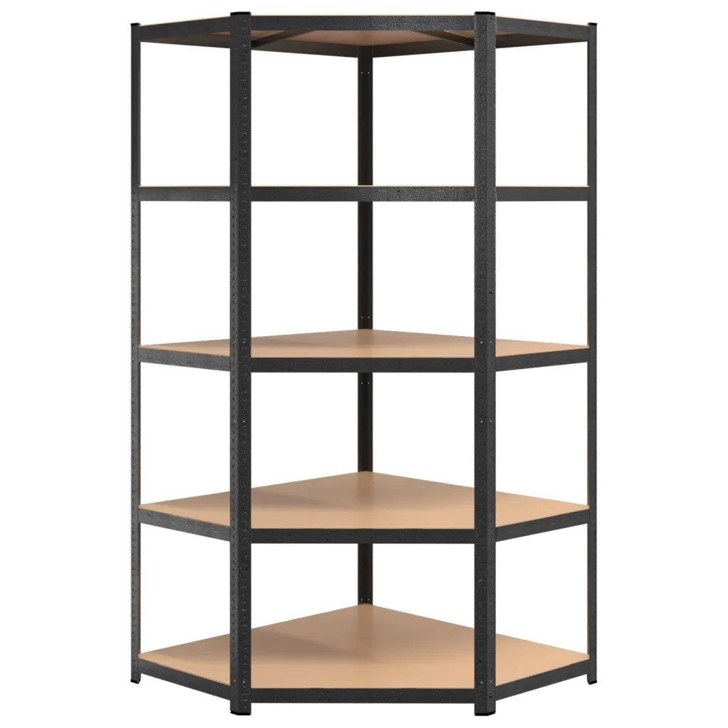 Scaffali Resistenti 5 Ripiani 2pz Grigio Acciaio e Multistrato 3154207