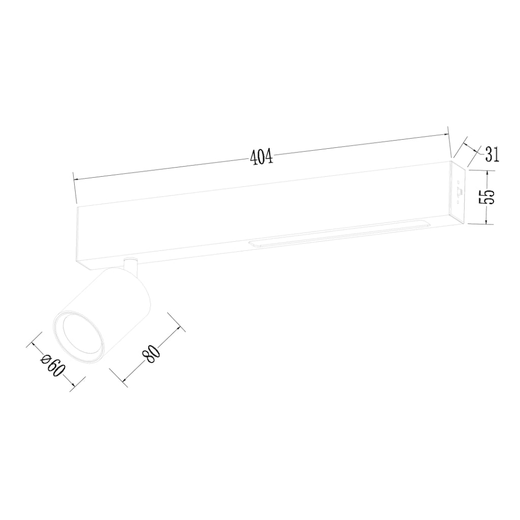 Faretto plafoniera barra nera Magnet LED 5W CCT GU10