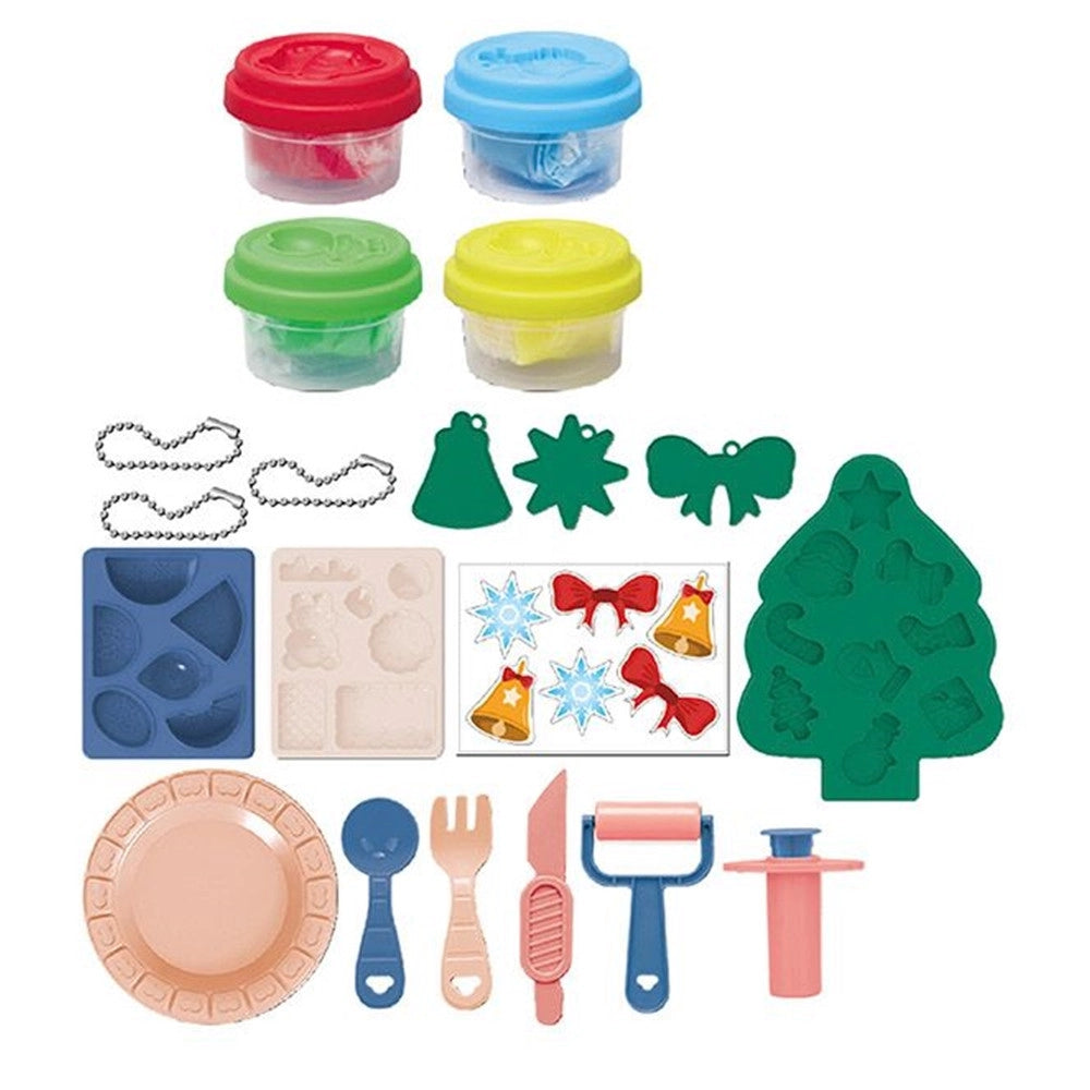 Trade Shop - Kit Gioco Per Bambini +3 Anni Creativo A Tema Natalizio Con Plastilina 19 Accessori -