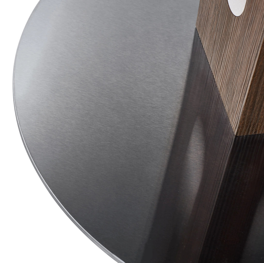 Tavolo da pranzo 100x100x76 cm; resistente all'acqua e ai graffi; MDF; noce