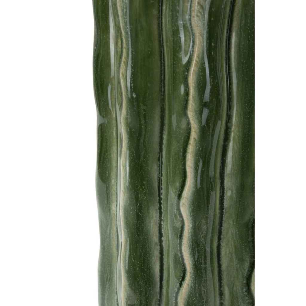 Vaso Decorativo VKH848, Verde, Ceramica, 12x12x31,5 cm