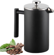 Filtro a Stantuffo in Acciaio Inossidabile da 1L con Doppio Filtro per Caffè e Tè - Pareti di Isolamento - Adatto per Caffè e Tè Zestate