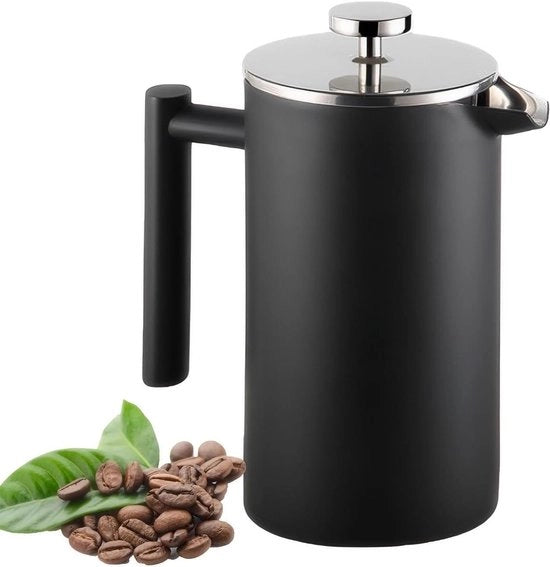 Filtro a Stantuffo in Acciaio Inossidabile da 1L con Doppio Filtro per Caffè e Tè - Pareti di Isolamento - Adatto per Caffè e Tè Zestate