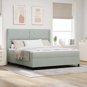 Letto a molle con materasso Grigio chiaro 180 x 200 cm Velluto
