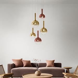 Sospensione Contemporanea Lollipop Vetro Rame 1 Luce E27 Ip20 D25