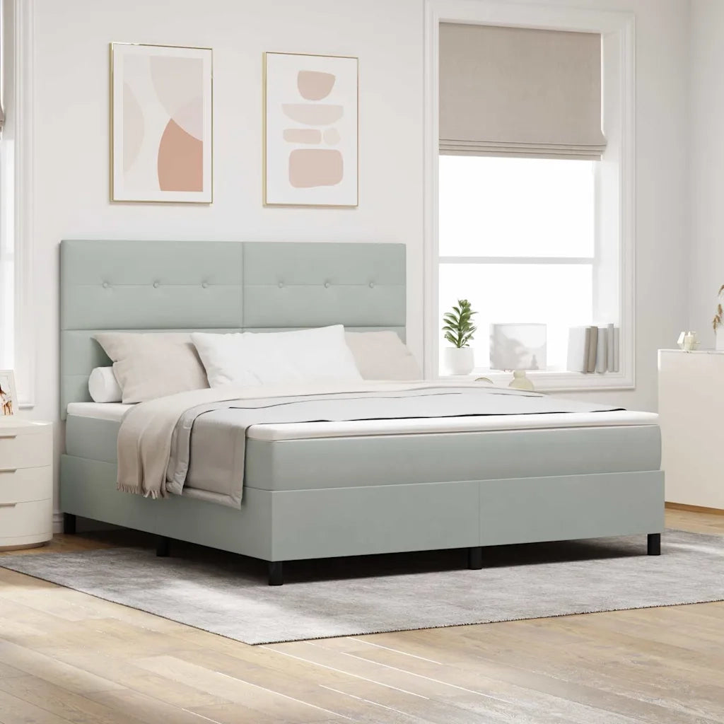 Letto a molle con materasso Grigio chiaro 180 x 200 cm Velluto 3339848