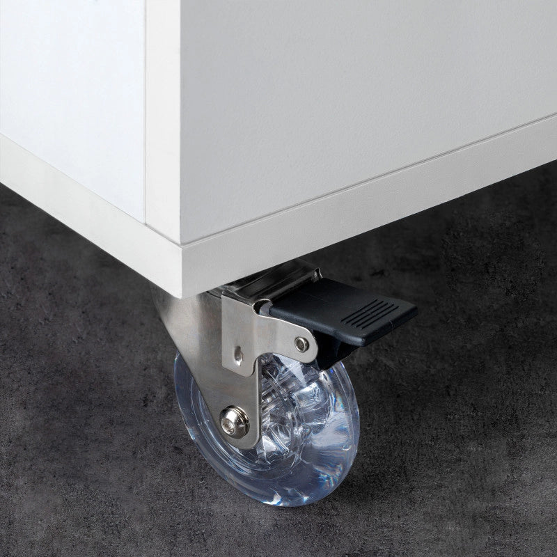 Lotto di 4 ruote Slip trasparenti con piastra di montaggio, diametro 75 mm, Acciaio e Tecnoplastica