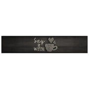 Tappeto da Cucina Lavabile-Tappetino da Cucina Nero Tazza 60x300 cm in Velluto