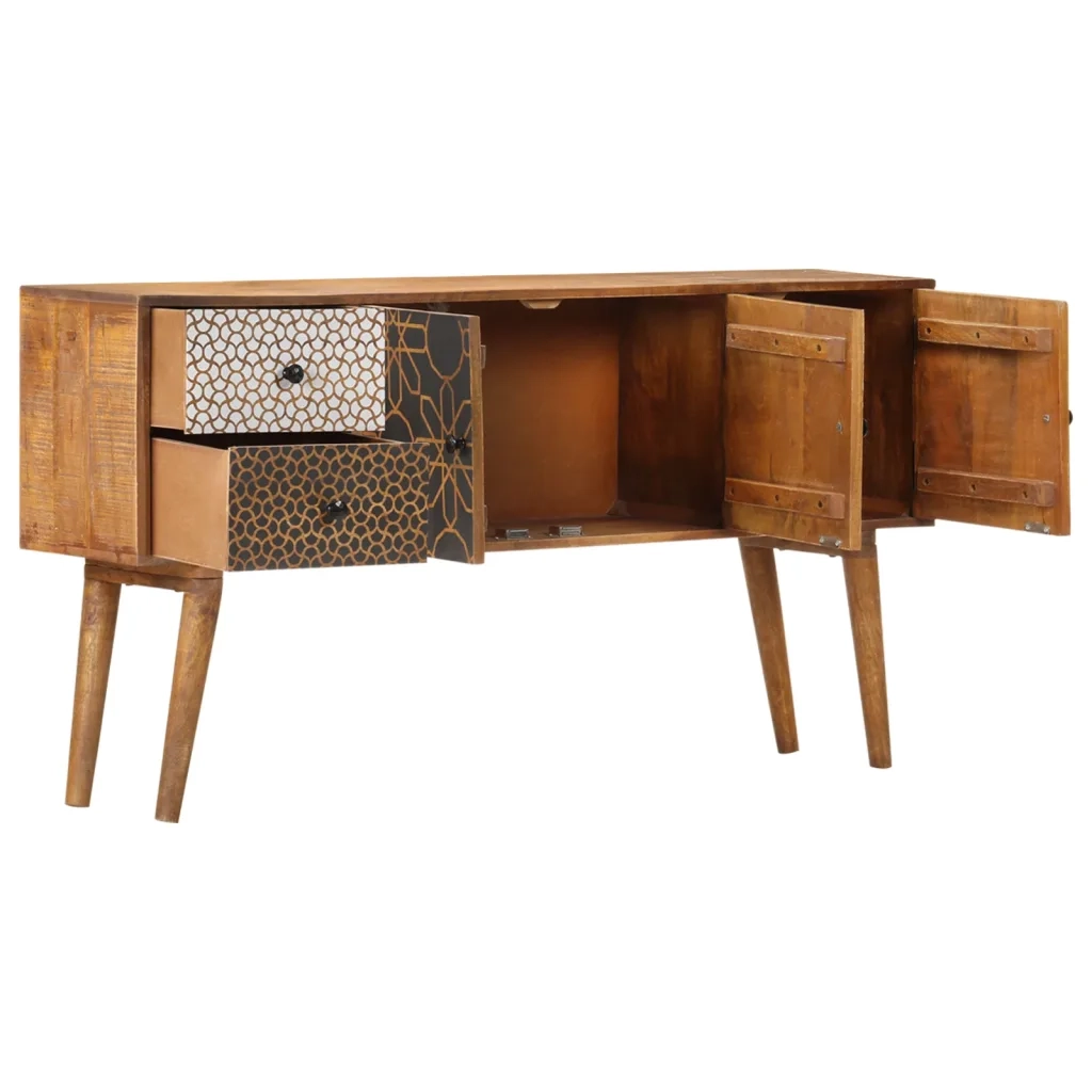 Credenza con Motivo-Buffet-Armadio da cucina Stampato 130x30x70 cm in Massello di Mango
