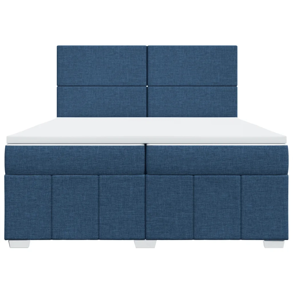 Giroletto a Molle con Materasso Blu 200x200 cm in Tessuto