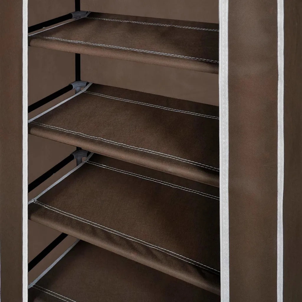 Scarpiera in Tessuto Richiudibile 58 x 28 x 106 cm Marrone