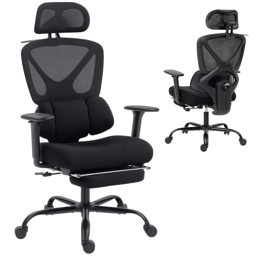 Sedia da ufficio ergonomica ¨C zephmum ¨C nero, 73x75x128 cm