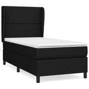 Letto singolo | Letto per adulti | Giroletto a Molle con Materasso Nero 80x200 cm inTessuto