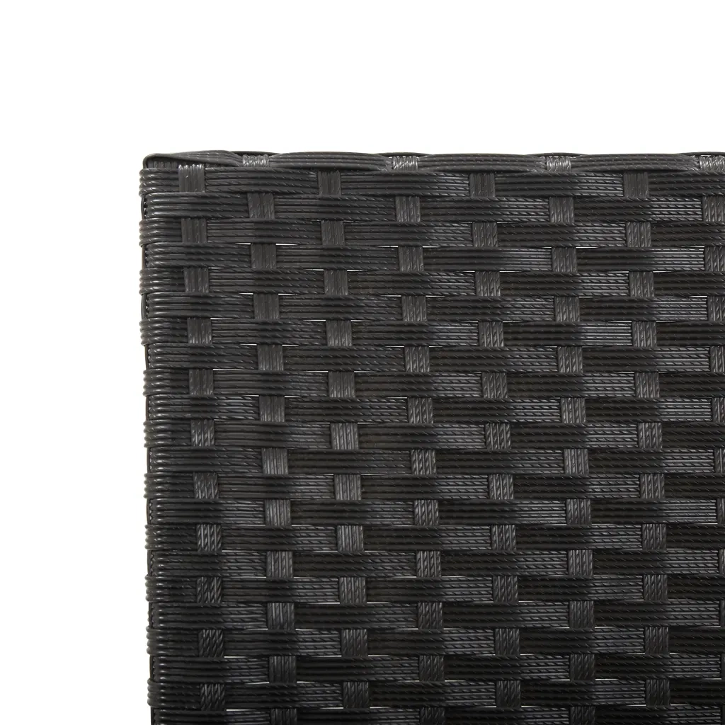 Panchina da Giardino con Cuscini 176 cm Nera in Polyrattan 46233