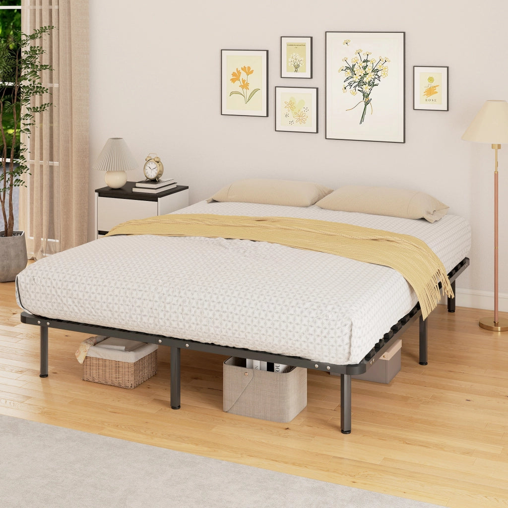 Letto Matrimoniale Contenitore in Legno Massello con Rete a Doghe ¨C Zephmum ¨C 160x190 Nero