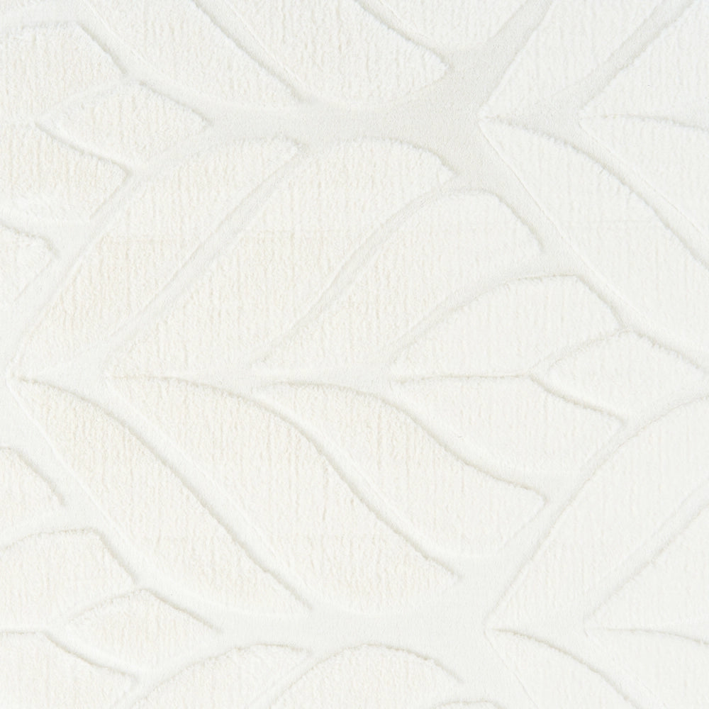 Tappeto da corridoio in pelliccia sintetica di coniglio, bianco sporco, in poliestere, 80 x 300 cm, rotondo, morbido, a pelo lungo, motivo a foglie