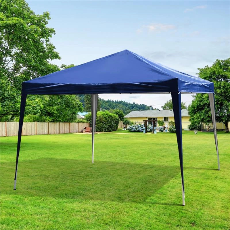 GAZEBO STRUTTURA IN ACCIAIO PIEGHEVOLE RIVESTIMENTO TESSUTO OXFORD BLU 3X3M