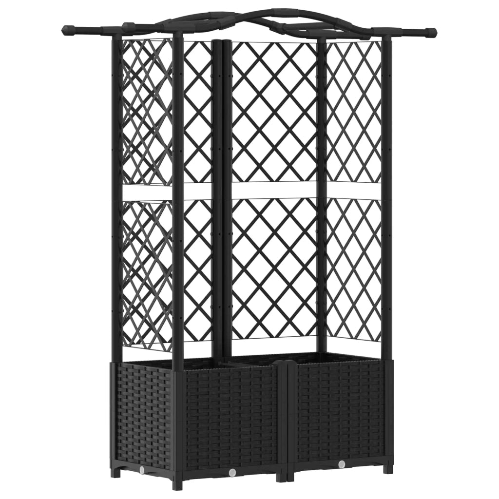 Letto Rialzato con Griglia e Tetto Nero 122 x 40 x 141 cm PP