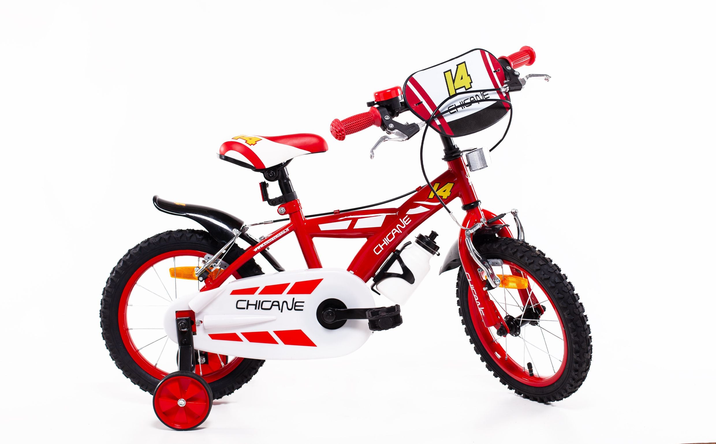 SCH CHICANE 14", bicicletta per bambini, adatta a bambini tra i 4 e i 6 anni, per altezza tra 100 e 120 cm, con campanel