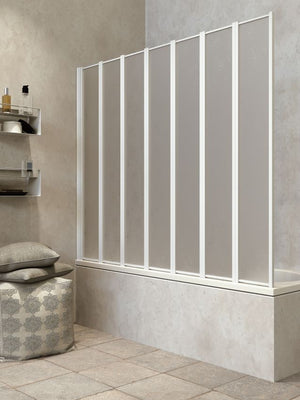 Box sopravasca a 7 ante pieghevoli in acrilico - Made in Italy - Misura: 154-155 x H 140 cm