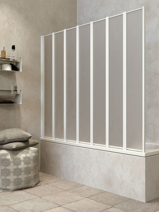 Box sopravasca a 7 ante pieghevoli in acrilico - Made in Italy - Misura: 154-155 x H 140 cm