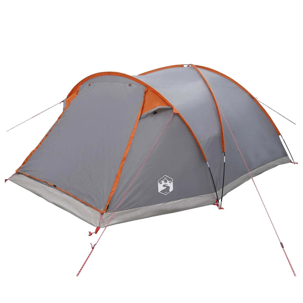 Tenda Capanna Grigio e arancione 6 persone Poliestere e Acciaio 42028585