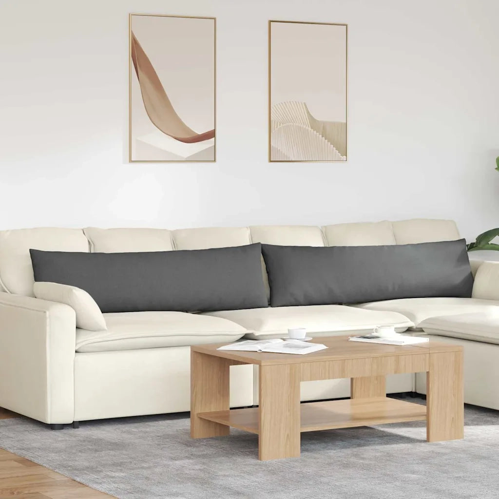Cuscini da Divano 2 pz | Cuscini per sedie Grigio scuro 145 x 40 cm Tessuto