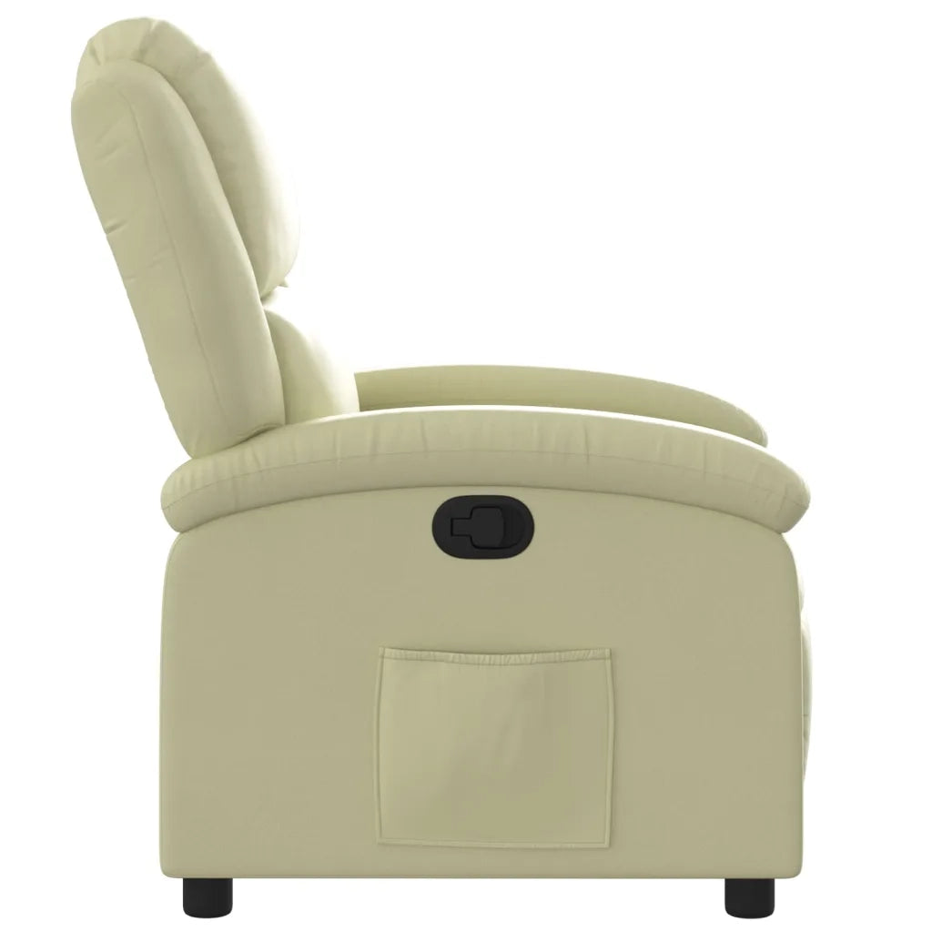 Divano Sedia-Poltrona reclinabile in Vera Pelle Crema 502853